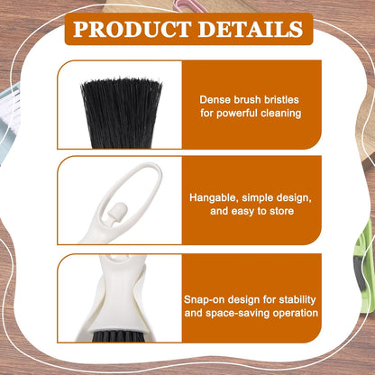 uxcell 2 Pcs Mini Dustpan and Brush Set, Small Broom and Dustpan Set for Office Tabletops Sofas Keyboards Home Cleaning Tool, Orange Pink
