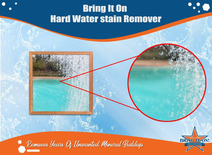 BRING IT ON! CLEANER Hard Water Stain Remover 32 Oz| Soap Scum, Calcium, Lime Scale, Remover for Shower Door, Tile, Glass, Fiberglass, Bathroom, Sink, Stone, Door