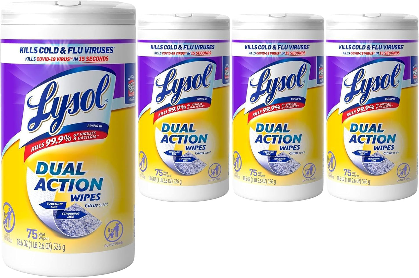 Lysol Disinfecting Wipes Bundle, Home Apartment Dorm Room Essentials and Cleaning Supplies, All Purpose Cleaner, Multi-surface Cleaning & Sanitizing Wipes, Lavender & Mango Scents, 80 Count (4pk)