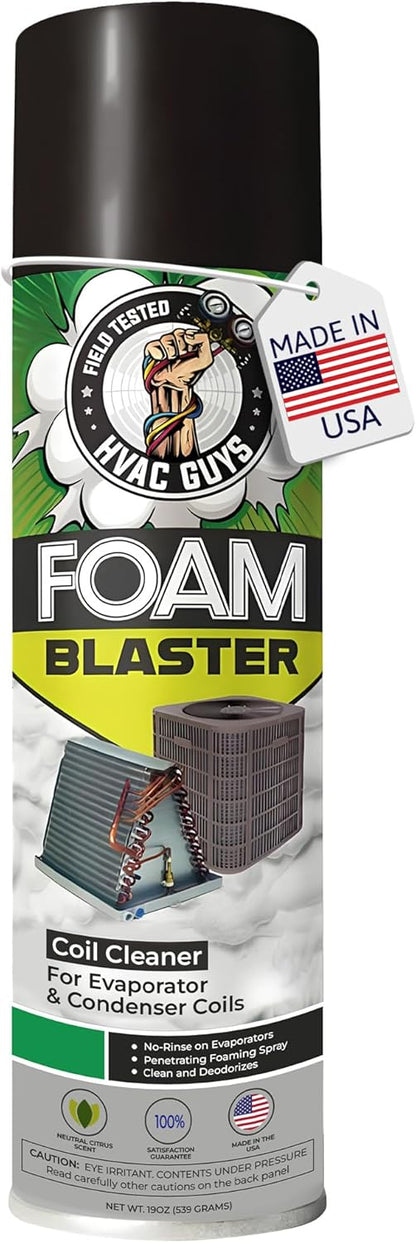 Leak Saver Foam Blaster AC Coil Cleaner for AC Unit 3-Pack | No Rinse Formula for Evaporators & Condensers | Neutral Citrus Scent