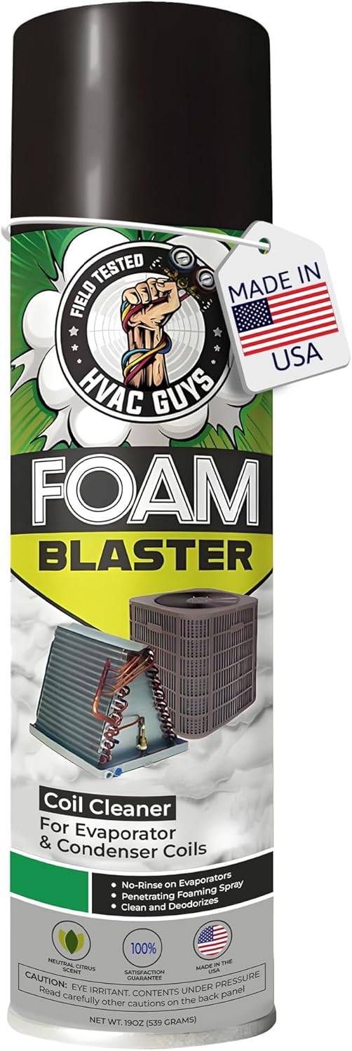Leak Saver Foam Blaster AC Coil Cleaner for AC Unit 3-Pack | No Rinse Formula for Evaporators & Condensers | Neutral Citrus Scent