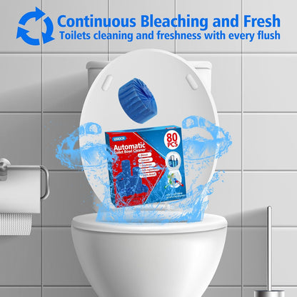 USKICH 20 Pack Toilet Bowl Cleaner Tablets,Blue Automatic Toilet Tank Cleaners, Long-Lasting Household Toilet Cleaners,Toilet flush Cleaning & Deodorizer
