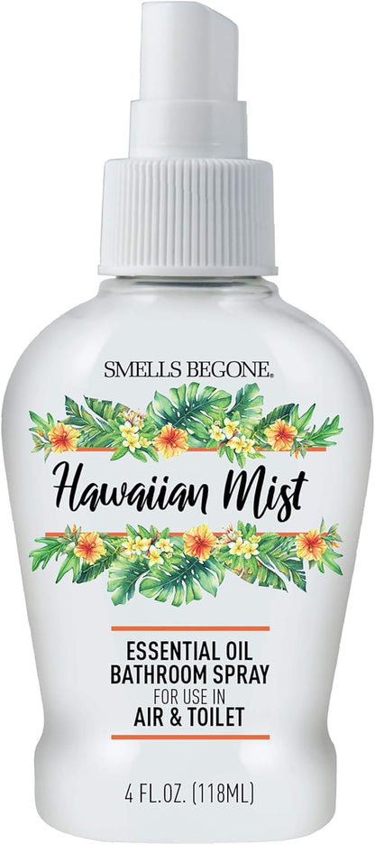 SMELLS BEGONE 4 oz Essential Oil Bathroom Spray - Instantly Eliminate Toilet & Bathroom Odors - Air Freshener Made with Essential Oils (Eucalyptus Mint)