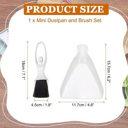uxcell 2 Pcs Mini Dustpan and Brush Set, Small Broom and Dustpan Set for Office Tabletops Sofas Keyboards Home Cleaning Tool, Orange Pink
