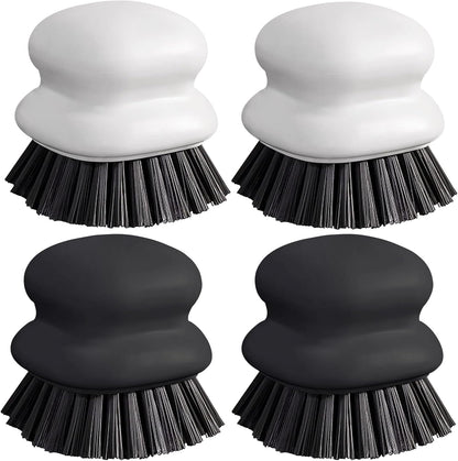 Dish Brush with Handle, Kitchen Scrub Brushes for Cleaning, Dish Scrubber with Nylon bristles for Sink, Pots, Pans(1Pack Black Nylon bristles)
