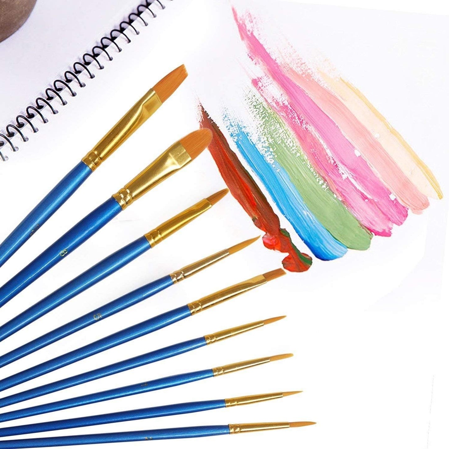 Acrylic Paint Brush Set, 1 Packs / 10 pcs Watercolor Brushes Painting Brush Nylon Hair Brushes for All Purpose Oil Watercolor Painting Artist Professional Kits.