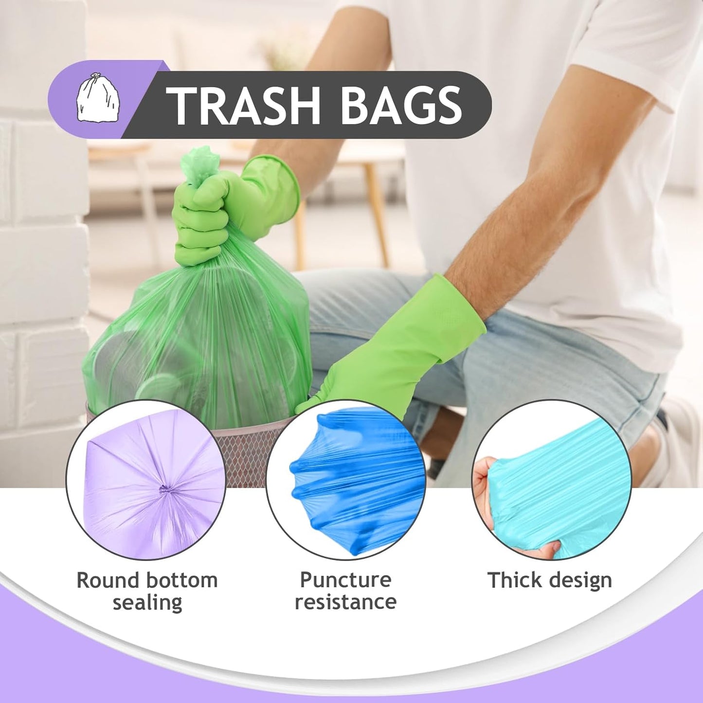 Teivio Large Clear Trash Bags 55-60 Gallon 20 Counts Fit 50,55,60,Gal All Purpose Garbage Bags, Extra Large Lawn and Leaf Bags Outdoor Trash Can Liner, Drum Liners, Workshops, Backyard