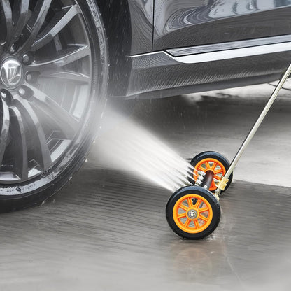VEVOR 16 Inch Pressure Washer Undercarriage Cleaner, 4000 PSI Stainless Steel Cleaner with Angle Adjustment and 4 Nozzles, with 2 Extended Wands for Driveway, Patio, Deck