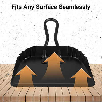 Dust Pan and Brush Set-Handheld Angled DustPan and Hand Broom Set, Large dust pan with handle,Heavy Duty Metal Dustpan and Brush Set Home For Small Item Sweeping Rubber Coated Easy to Grasp Handle