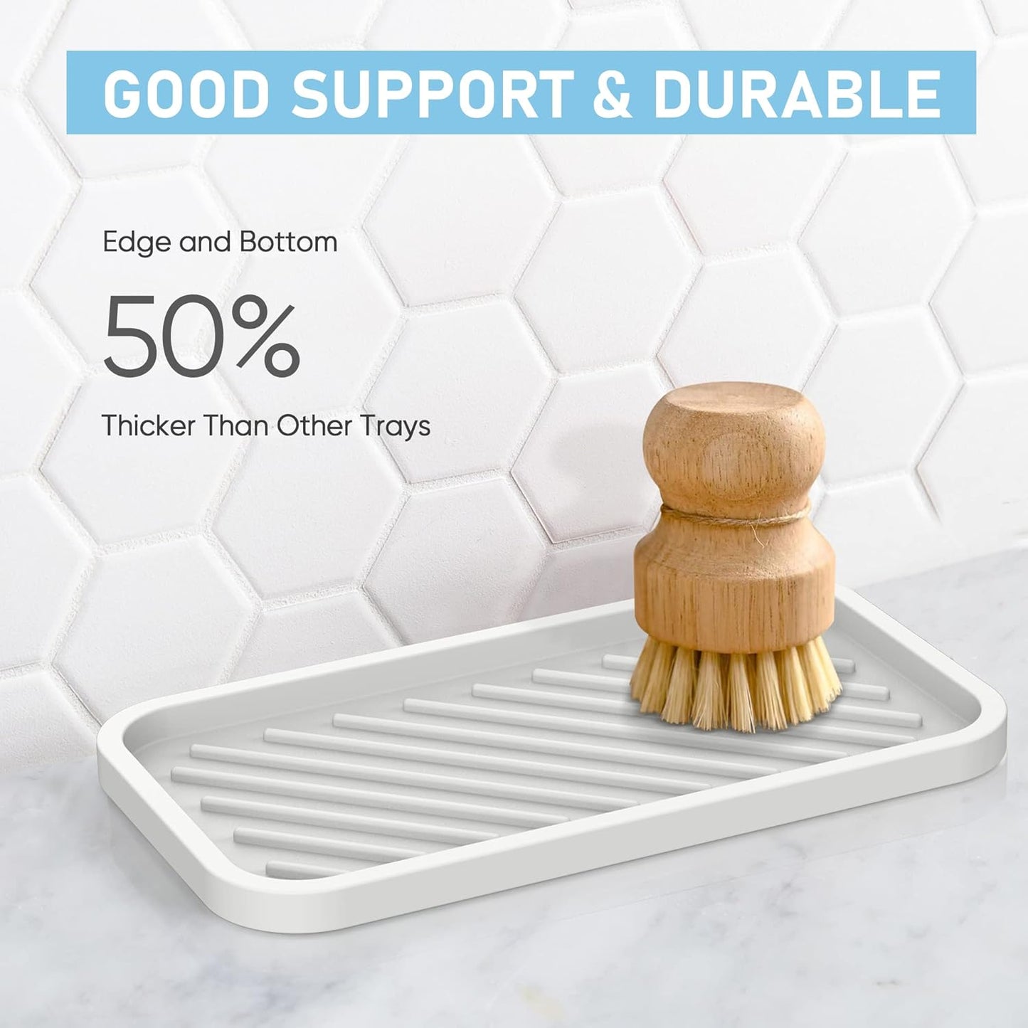EG-SIPRO Silicone Sponge Holder, Kitchen Sink Organizer Tray, Sponge Caddy for Bathroom Counter, Dish Soap Holder, Scouring Pad