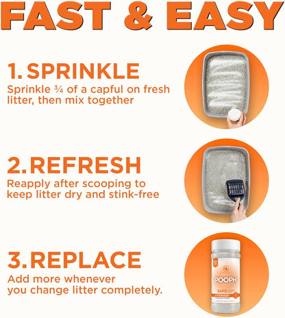 POOPH Kitty Odor Eliminator Spray 32oz Fragrance Free Cat Odor Remover for Urine Poop Pee Litter Box Deodorizer for Furniture Bedding and Carpet