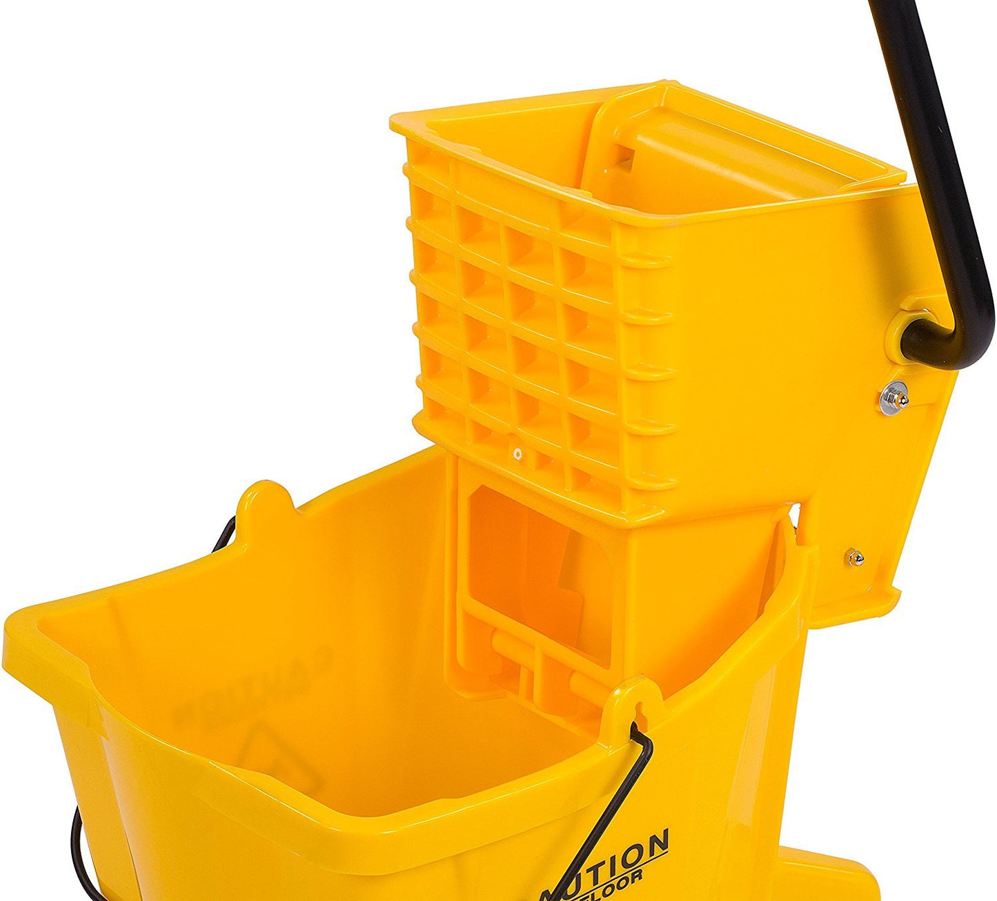 SPARTA Commercial Mop Bucket with Side Press Wringer, Floor Cleaning Essentials for Commercial and Home Use 26 Quart Capacity, 1 Count, Red