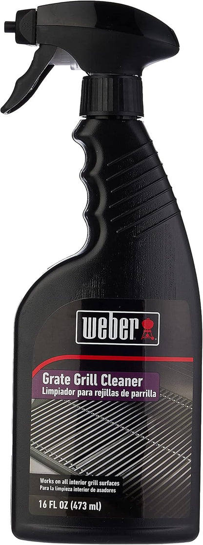 Weber Outdoor Grill Spray Bottle Cleaner & Degreaser, 16 oz – Safe, Non‑Corrosive, Effective Formula for Stainless Steel & Cast‑Iron Grates, Smokers, Ovens & Microwaves