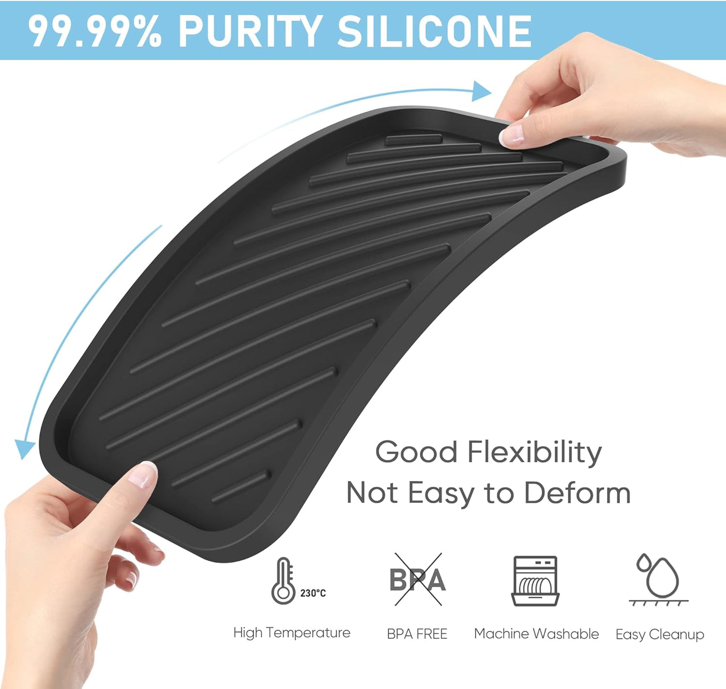 EG-SIPRO Silicone Sponge Holder, Kitchen Sink Organizer Tray, Sponge Caddy for Bathroom Counter, Dish Soap Holder, Scouring Pad