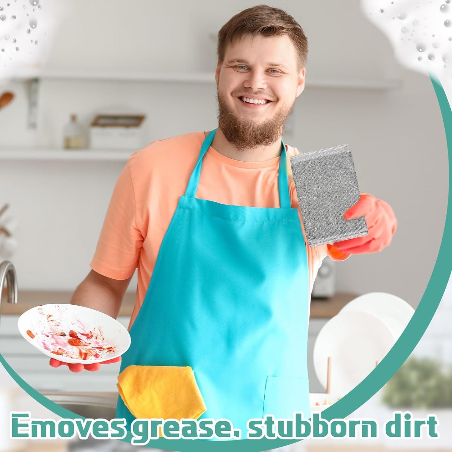 Thyle 36 Pack Steel Scrub Sponges for Dishes Non Scratch Scouring Multi Use Metal Scrubber Heavy Duty Dish Wash Kitchen Sponge for Pot Dish Washing Hard Surface Cleaning (Gray)