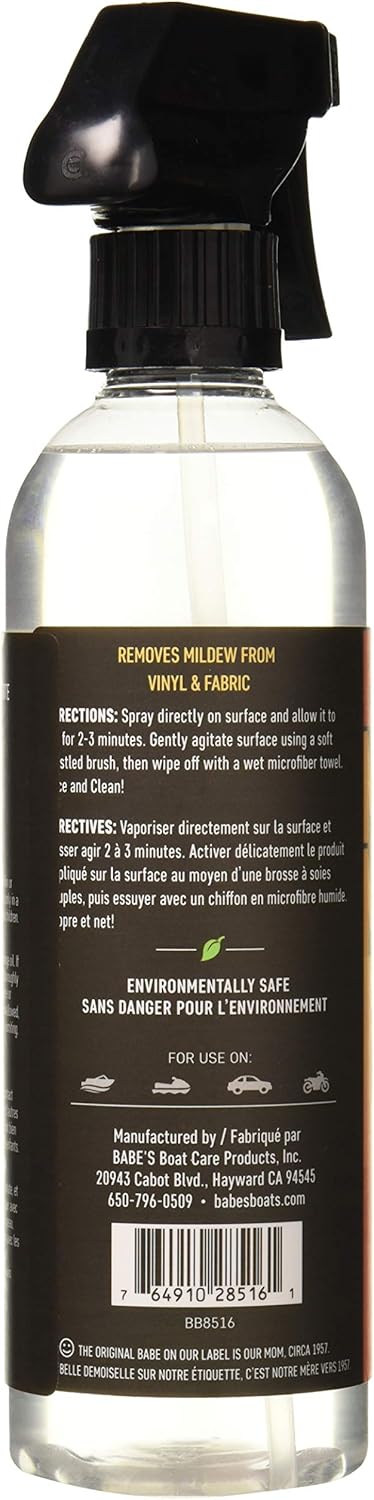 Babe’s Mildew Master – Lifts Marine Grime for Boats – Enzyme & Peroxide Formula – Safe for Carpet, Vinyl & Hard Surfaces