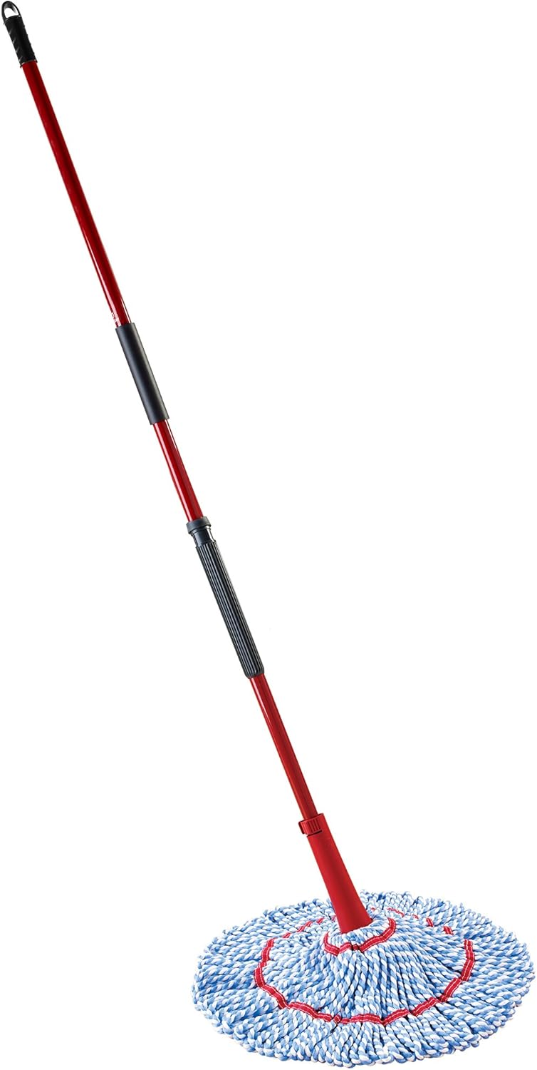 O-Cedar MicroTwist MAX Microfiber Twist Mop with 1 Extra Refill | Features Hands-Free Wringing | Extra Large 18-Inch Mop Head | Safe on All Floor Types