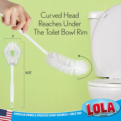 Toilet Brush and Holder Set, By LOLA, 2 Pack, Classic Version, Durable Bristles for Deep Cleaning, w/Compact Space Saving Storage Holder
