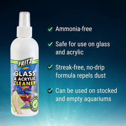 Fritz Aquatics Aquarium Glass & Acrylic Cleaner Spray for a Crystal Clear Tank (8-Ounce)
