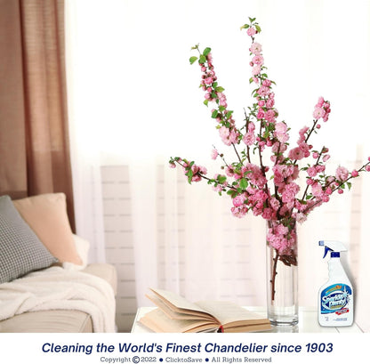Sparkle Plenty Chandelier Cleaner Drip Dry Spray No Wipe - Dust Remover & Streak Free Glass Cleaner Spray for Chandeliers Crystals & Window Screen Surface - All Purpose Cleaning Supplies (32 oz)