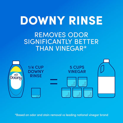 Downy Rinse Laundry Odor Remover, Cool Cotton Scent, 48 fl oz, Fabric Softener And Laundry Odor Removal Rinse, Fights Odors At The Source, HE Compatible