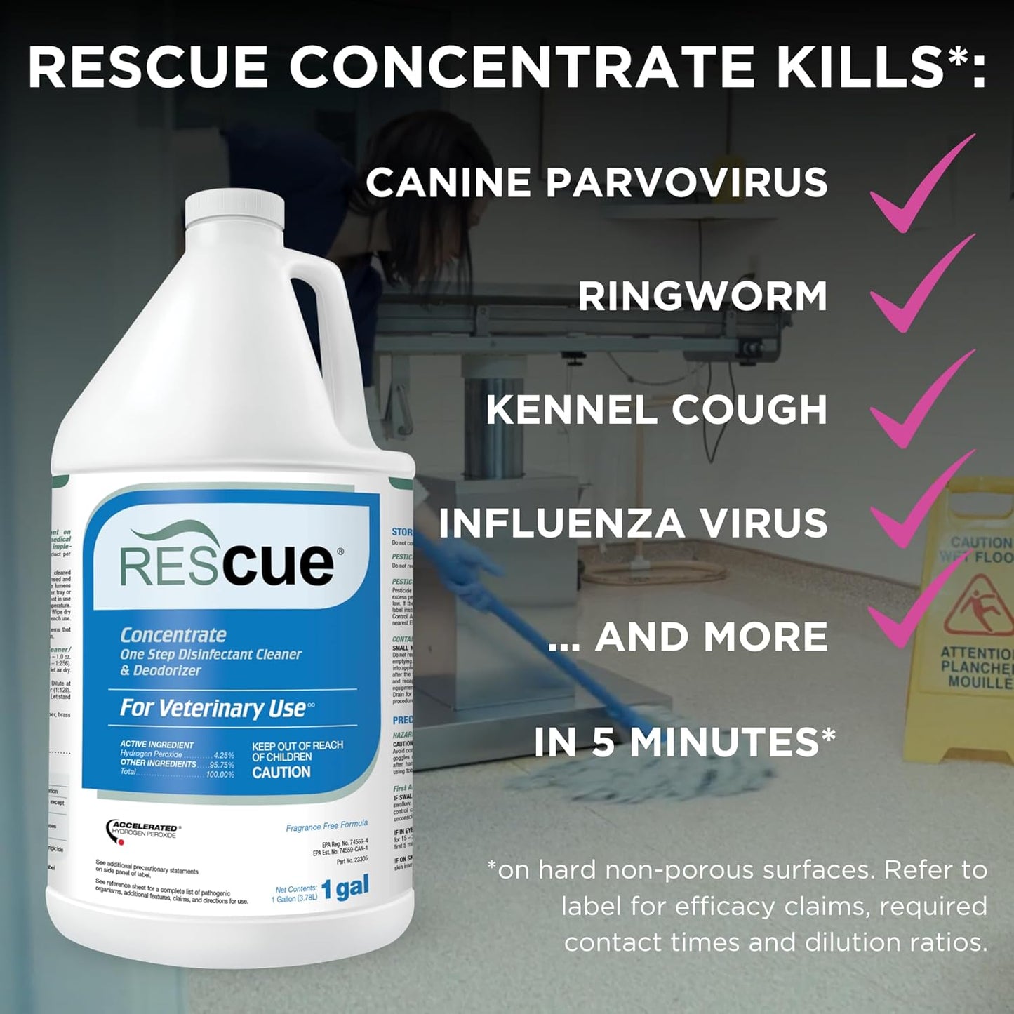 REScue One-Step Ready-to-Use Disinfectant Cleaner & Deodorizer – For Veterinary Use, Animal Shelters, Pet Foster Homes, Kennels, Litter Box – 32 Ounce RTU (Spray Nozzle NOT Included)