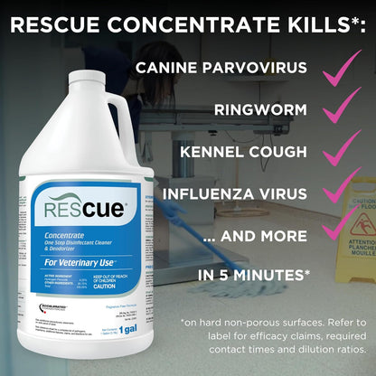 REScue One-Step Ready-to-Use Disinfectant Cleaner & Deodorizer – For Veterinary Use, Animal Shelters, Pet Foster Homes, Kennels, Litter Box – 32 Ounce RTU (Spray Nozzle NOT Included)