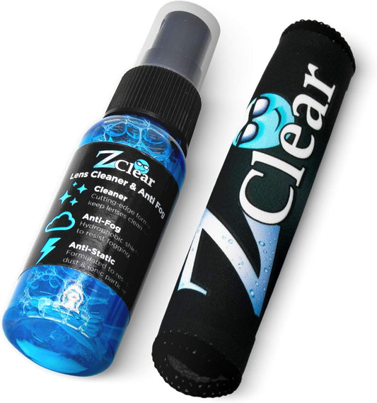 Z Clear Anti-Fog 6oz Spray | Eye glasses cleaner | Goggles anti fog | Sunglasses cleaner | Windshields | Mirrors | Visors | Safe for all Lenses |+ With Microfiber Cloth