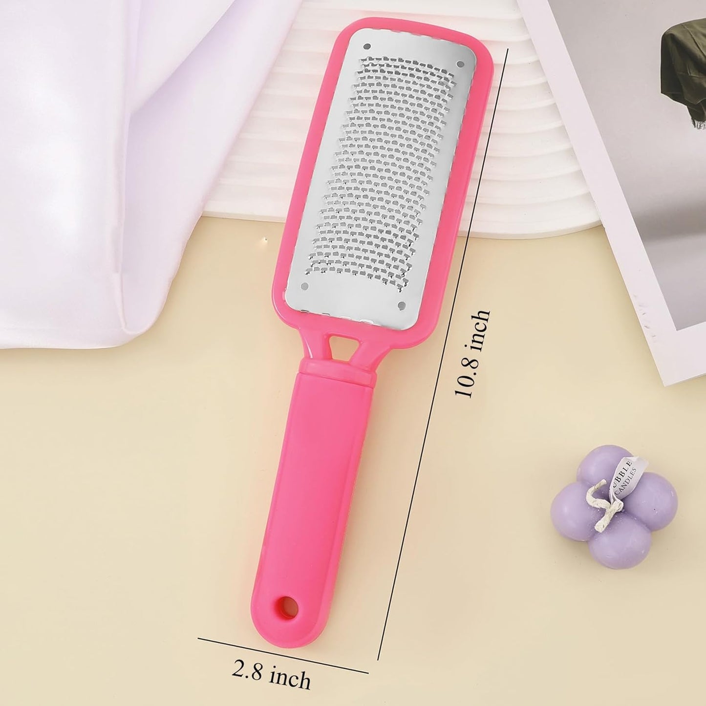 Foot File Foot Scrubber Pedicure, 2 Pcs Stainless Steel Callus Remover for Feet, Professional Foot Grater Rasp Scraper Corns Callous Removers Tool to Hard Skin Corns for Dry and Wet Fee