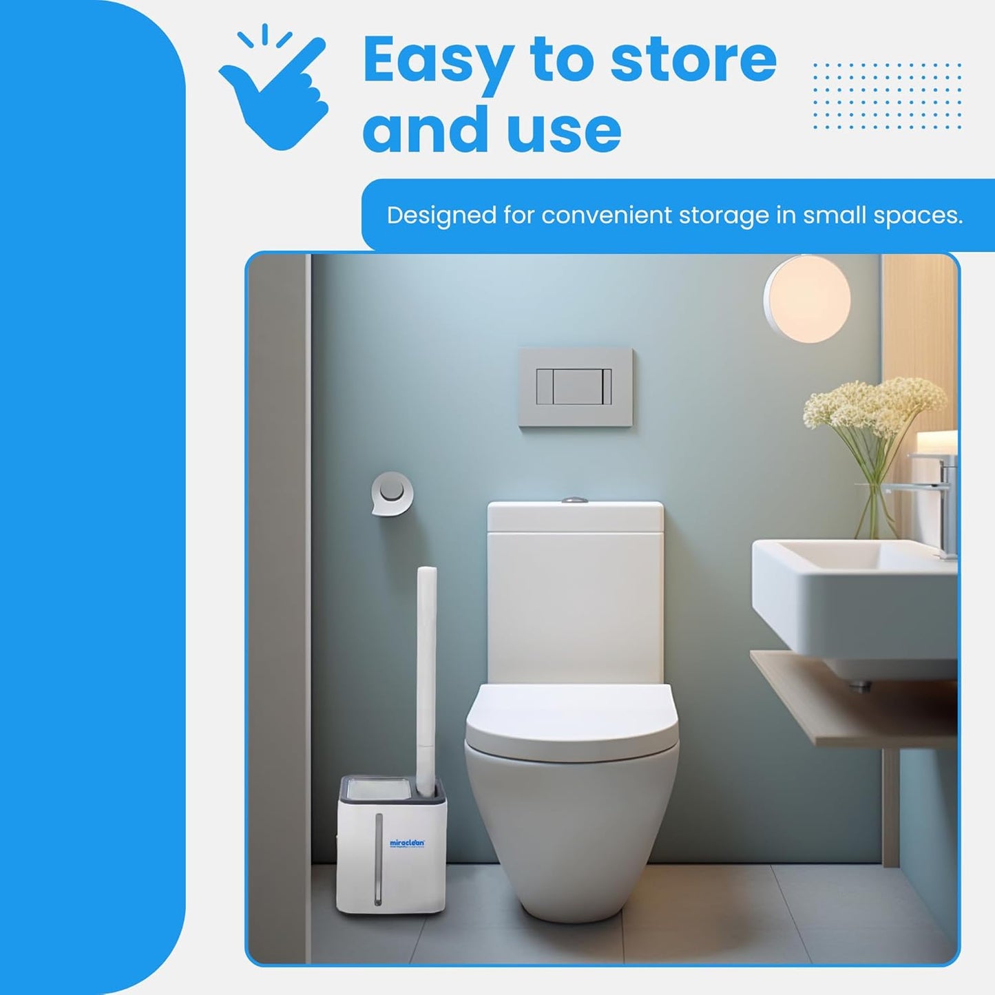 MIRACLEAN WizardFlush Toilet Brush Head Refill - Disposable Toilet Scrubber Refills - Removes Rust & Hard Water Stains - Toilet Bowl-Cleaner for Bathroom - 30 Disposable Brush Heads