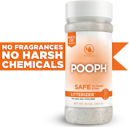 POOPH Kitty Odor Eliminator Spray 32oz Fragrance Free Cat Odor Remover for Urine Poop Pee Litter Box Deodorizer for Furniture Bedding and Carpet