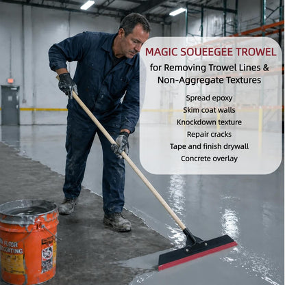 14in Magic Squeegee Trowel, Epoxy Spreader Trowel with Flexible Blade, Smoothing Tool for Knockdown, Drywall, Concrete, Epoxy Surfaces, Make Flat&Smooth