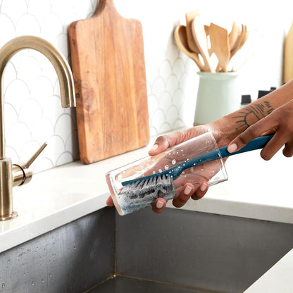 Full Circle Clean Ocean Small Grout Brush, Tough Bristles, Cleans Crevices, Sustainably Made 100% From Recycled Ghost Fishing Nets, Safe for Nonstick
