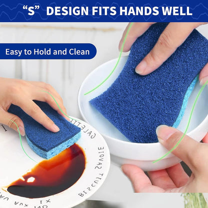 CELOX Sponges Kitchen Sponges for Dishes and Cleaning, 2-Sided Scrub Sponges Dish Sponge and Kitchen Sponge for Washing Dishes, Heavy Duty, Non-Scratch, Sinks, Household Use, Green and Yellow, 12-Pack
