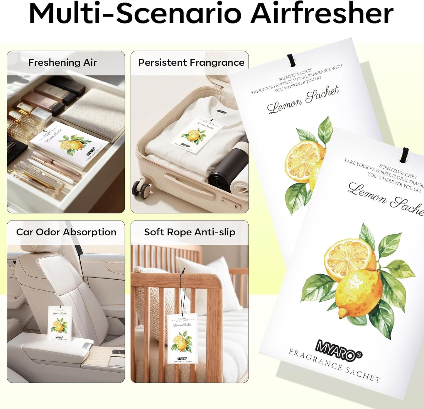 MYARO 12 Pack Fresh Linen Scented Sachets for Drawer, Closet & Car Air Freshener Bags | Odor Eliminator & Fabric Refresher | Crisp, Clean Home Fragrance Gift Set