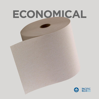 Georgia-Pacific Pacific Blue Basic Recycled Paper Towel Roll (Previously Branded Envision) by GP PRO (Georgia-Pacific), Brown, 26401, 350 Feet Per Roll, 12 Rolls Per Case