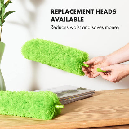 Extendable Feather Duster, Microfiber Duster, Ceiling Fan Duster, Feather Dusters for Cleaning, Dust Cleaner, Cobweb Duster - Electrostatic Bendable Head - up to 55 Inch