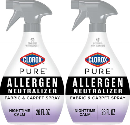 Clorox PURE Allergen Neutralizer Fabric and Carpet Spray, Nighttime Calm, 26 Fluid Ounces