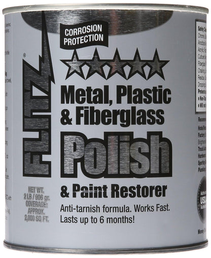 Flitz Metal Polish Paste - 1.76oz USA-Made Polish for Solid Chrome, Stainless Steel, & Aluminum - Non-Abrasive for Light Oxidation - Requires Manual Buffing - Not for Plated/Coated Surfaces (1 Pack)