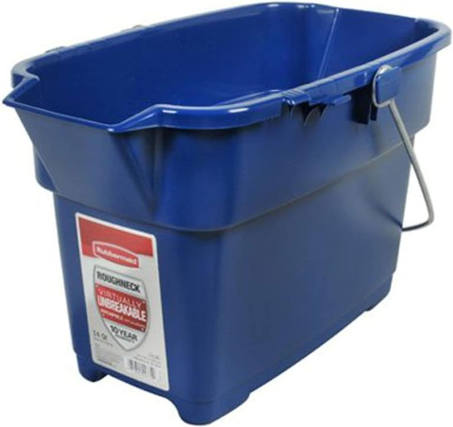 Rubbermaid Roughneck Square Bucket 12-Quart Blue Sturdy Pail Bucket Organizer Household Cleaning Supplies Projects Mopping Storage Comfortable Durable Grip Pour Handle