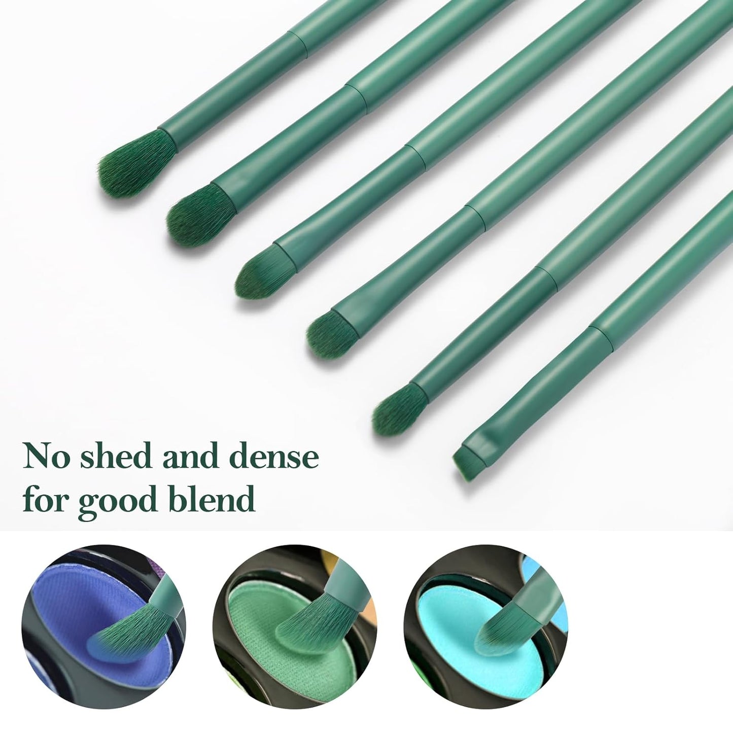 Eye Makeup Brush Set, 6 Pcs Professional Blending Eyeshadow Makeup Brushes for Concealer Eyebrows Eyeliner, Soft Hairs & Wood Handle