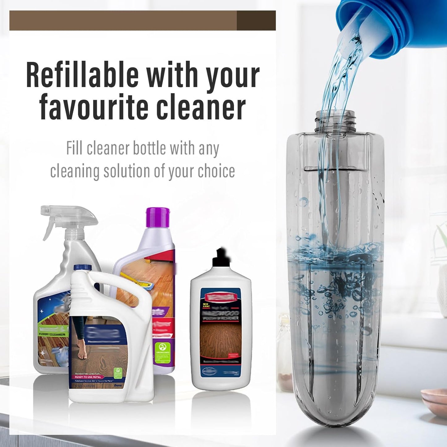 Mops for Floor Cleaning Wet Spray Mop with 14 oz Refillable Bottle and 2 Washable Microfiber Pads Home or Commercial Use Dry Wet Flat Mop for Hardwood Laminate Wood Ceramic
