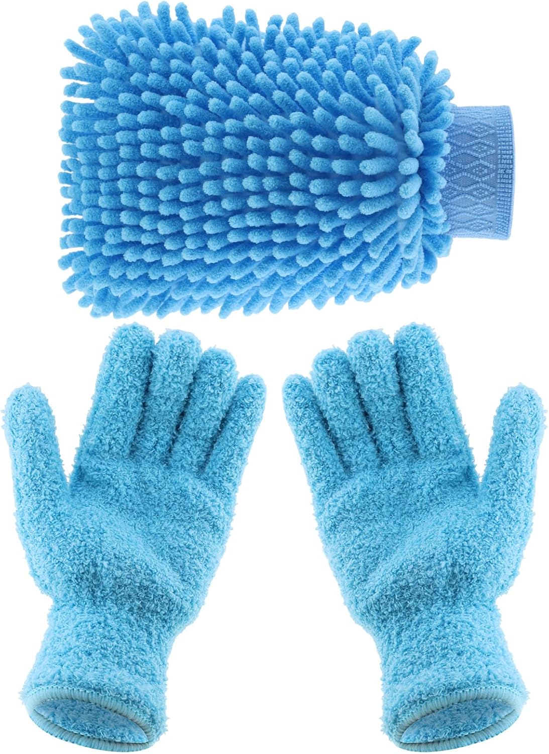 3 Pcs Microfiber Dusting Mitt Gloves Microfiber Plant Cleaning Gloves for Leaf Cleaning Plant Blinds Furniture House (Deep Pink)