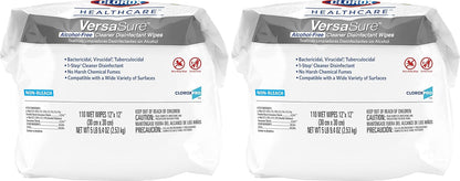 Clorox Healthcare VersaSure Cleaner Disinfectant Wipes, 110 Count Refill, 2 Refills/Case