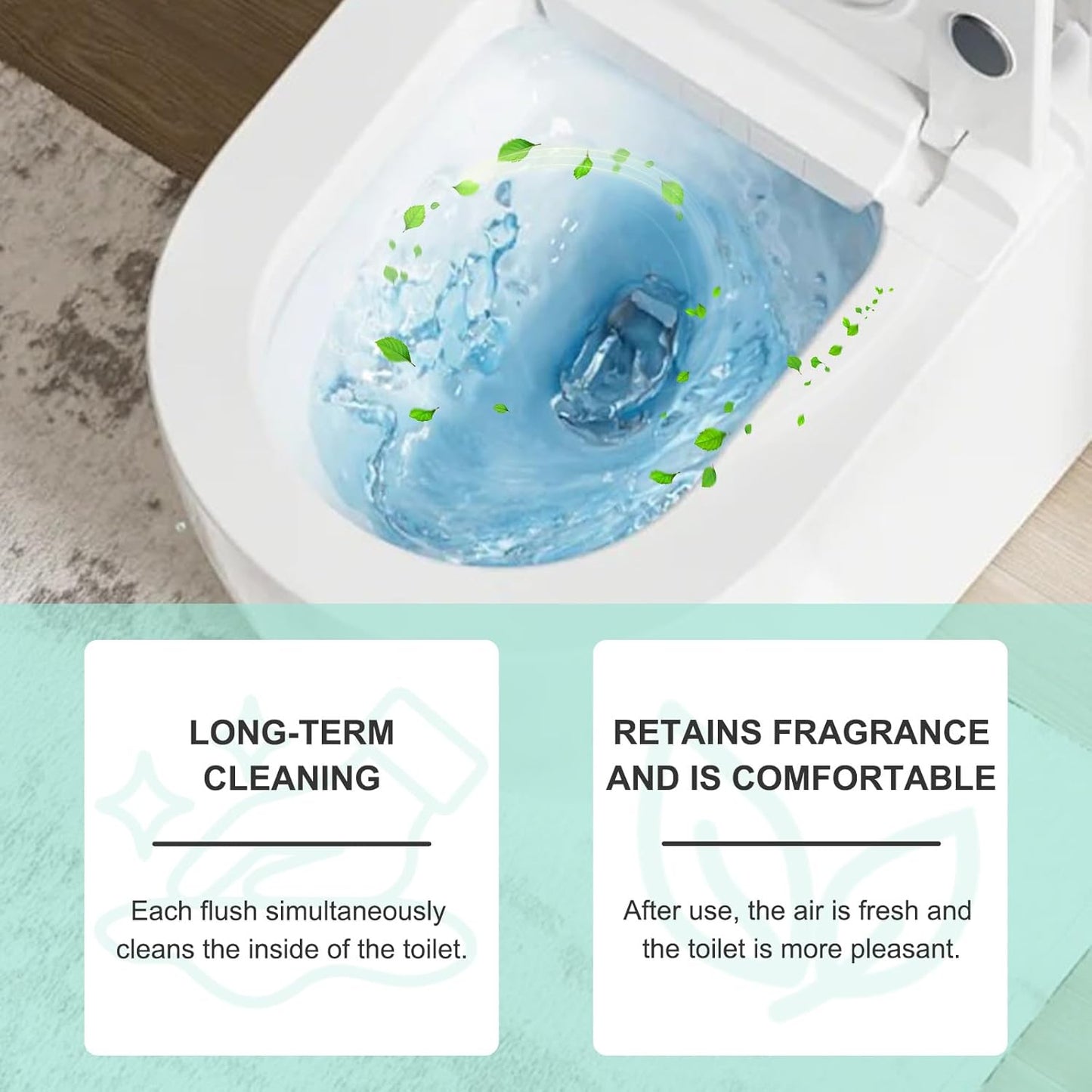 Automatic Toilet Bowl Cleaner, No-Scrub Maintenance, Long-Lasting Freshness, Reduces Hard-Water Stains & Odor, Easy Drop-In for Tank, Non-Staining Formula, Safe on Porcelain (1Pcs)