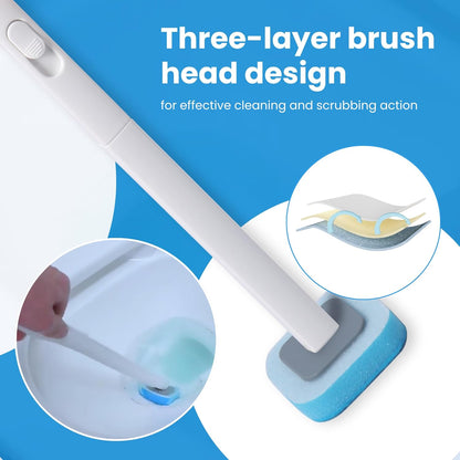 MIRACLEAN WizardFlush Toilet Brush Head Refill - Disposable Toilet Scrubber Refills - Removes Rust & Hard Water Stains - Toilet Bowl-Cleaner for Bathroom - 30 Disposable Brush Heads