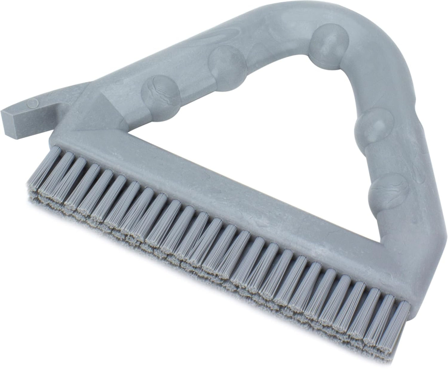 SPARTA Plastic Commercial Grout Brush, Triangle-Shaped Scrub Brush with Scraper and Two Threaded Holes for Attaching Handle (Sold Separately), 9 x 7 x 7 Inches, Gray