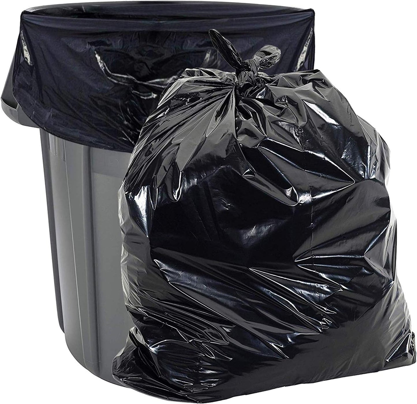 Commander 42 Gallon 2.5 MIL Black Heavy Duty Garbage Trash Bags - 32" x 46" - Pack of 20 - For Contractor, Industrial, Institutional, & Commercial