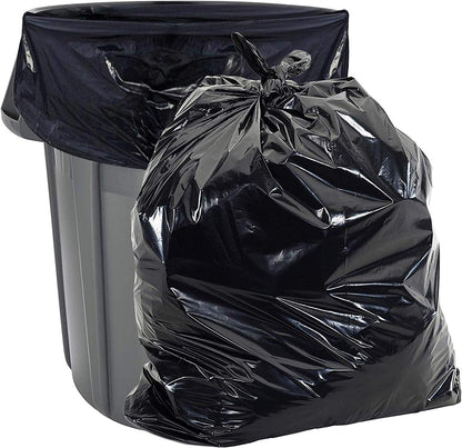 Commander 42 Gallon 2.5 MIL Black Heavy Duty Garbage Trash Bags - 32" x 46" - Pack of 20 - For Contractor, Industrial, Institutional, & Commercial