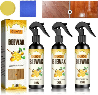 3 Pcs Natural Beeswax Spray, Bees Wax Furniture Polish And Cleaner, Beeswax Wood Polish,For Living Room Kitchen And Wooden Furniture Floors.(360ML)